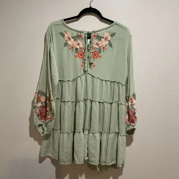 Free People | Dresses | Free People Green Embroidered Boho Cottagecore Tiered Dress Size Small | Poshmark Free People | Dresses | Free People Green Embroidered Boho Cottagecore Tiered Dress Size Small | Poshmark